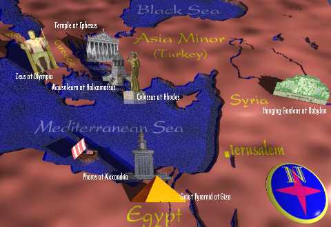 The Unmuseum Map Of The Seven Wonders Of The Ancient World
